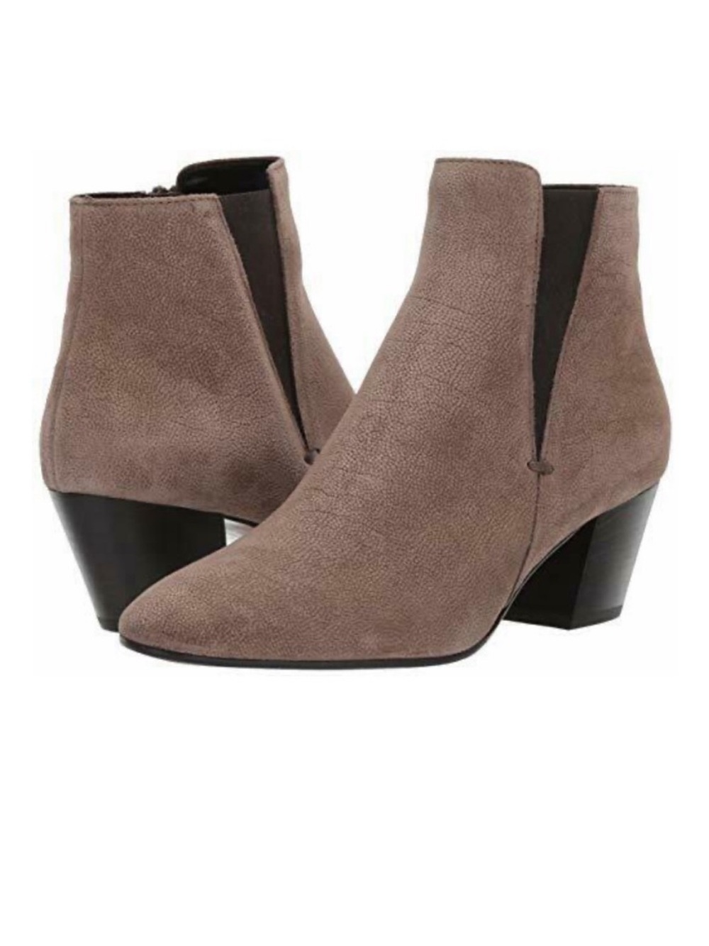 Aquatalia Faylynn Taupe Pebble Suede Ankle Boots NEW Sz 9